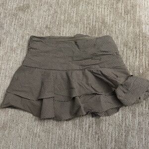 Zara Checkered Ruffle Skirt